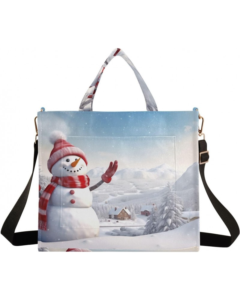 Christmas Snowman Crossbody Bag Women Corduroy Tote Bags Casual Shoulder Handbag Hobo Messenger Bag, S $13.39 Totes