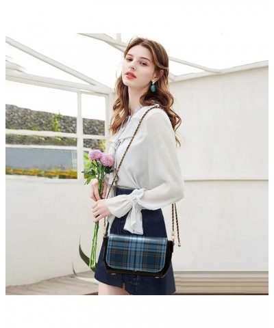 Leather Crossbody Bags, Flower with Check Crossbody Bag Black Wallet Phone Purses Chain Shoulder Bag Pattern 38 $20.00 Crossb...