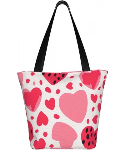 Heart Personalized Shoulder Bag for Women Stylish Tote for Travel Business Shopping and Teaching Heart 1 $12.46 Totes