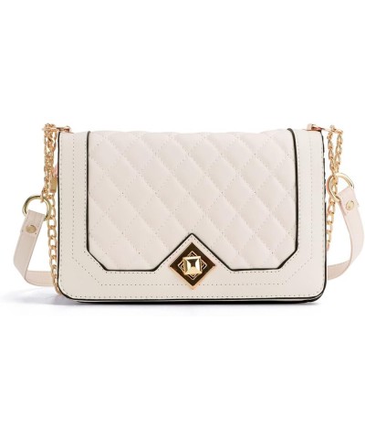 Fashion Quilted Crossbody Bag for Women Classic Satchel Handbag Ladies Small Leather Shoulder Purse Evening Bag White $11.24 ...