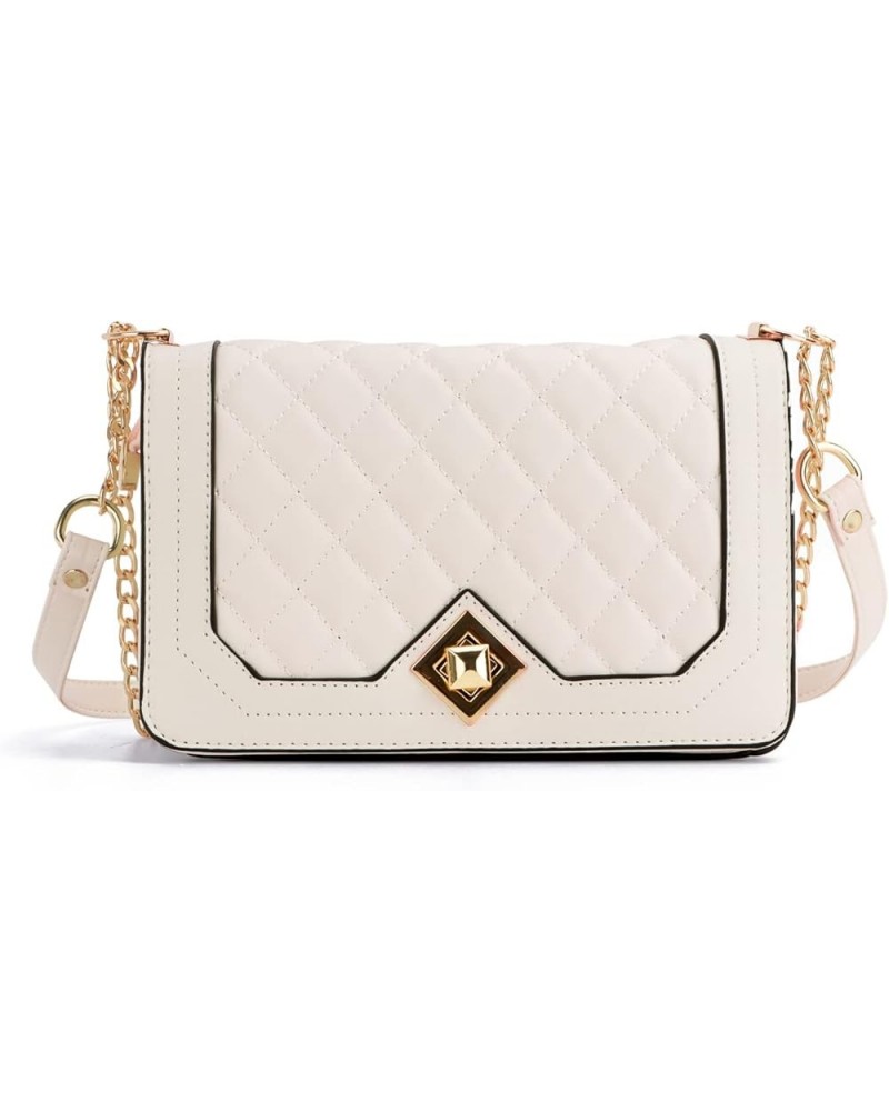 Fashion Quilted Crossbody Bag for Women Classic Satchel Handbag Ladies Small Leather Shoulder Purse Evening Bag White $11.24 ...