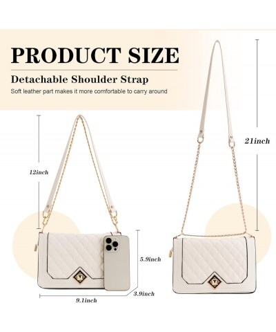 Fashion Quilted Crossbody Bag for Women Classic Satchel Handbag Ladies Small Leather Shoulder Purse Evening Bag White $11.24 ...