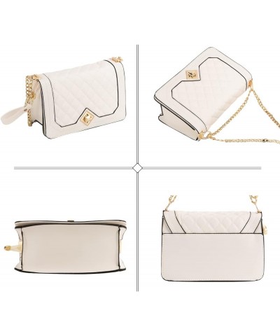 Fashion Quilted Crossbody Bag for Women Classic Satchel Handbag Ladies Small Leather Shoulder Purse Evening Bag White $11.24 ...