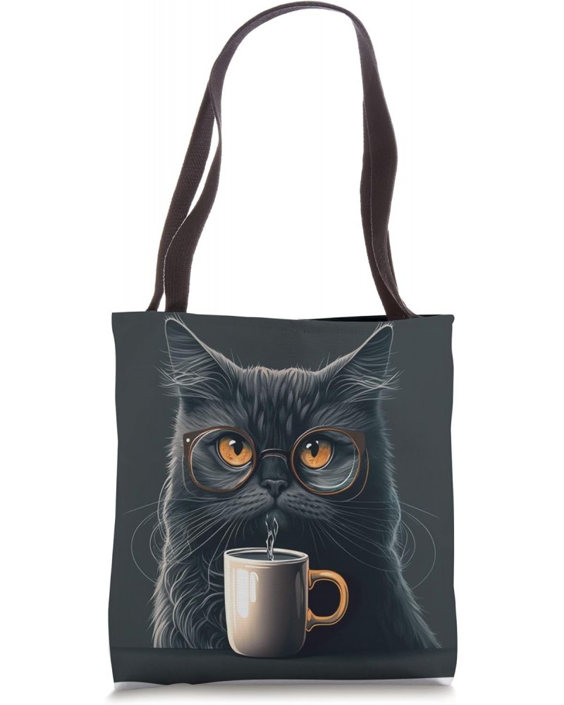 Funny Cat mother coffee lover Design Kitten Humor Cat Lover Tote Bag $10.37 Totes