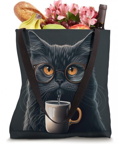 Funny Cat mother coffee lover Design Kitten Humor Cat Lover Tote Bag $10.37 Totes