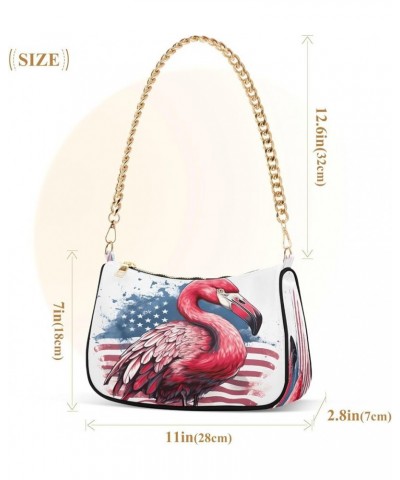 Shoulder Bags for Women American US Flag Independence Day Patriotic Hobo Tote Handbag Small Clutch Purse with Zipper Closure ...