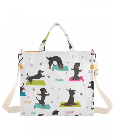 Cute Dogs Dachshunds Corduroy Tote Bag for Women Hobo Crossbody Bag Purse Stylish Shoulder Handbag Messenger Bags, S $11.75 T...