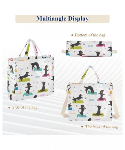 Cute Dogs Dachshunds Corduroy Tote Bag for Women Hobo Crossbody Bag Purse Stylish Shoulder Handbag Messenger Bags, S $11.75 T...