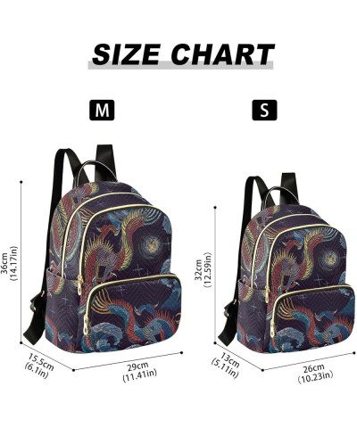 Women's Small Fashion Backpack Chinese Blue Dragon Print Ladies Travel Daypack Aesthetic Shoulder Bag 10.2×5.1×12.5 IN $16.63...