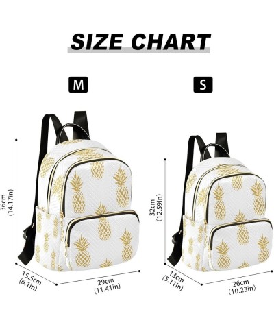 Gold Pineapple Fruit Women Backpack Purse Ladies Fashion Shoulder Bag Daypack Travel Bag 10L Small $19.24 Backpacks