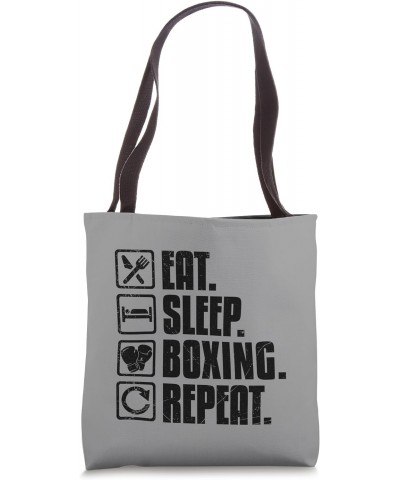 Eat Sleep Boxing Repeat Box Coach Fan Funny Boxer motivation Tote Bag $12.25 Totes