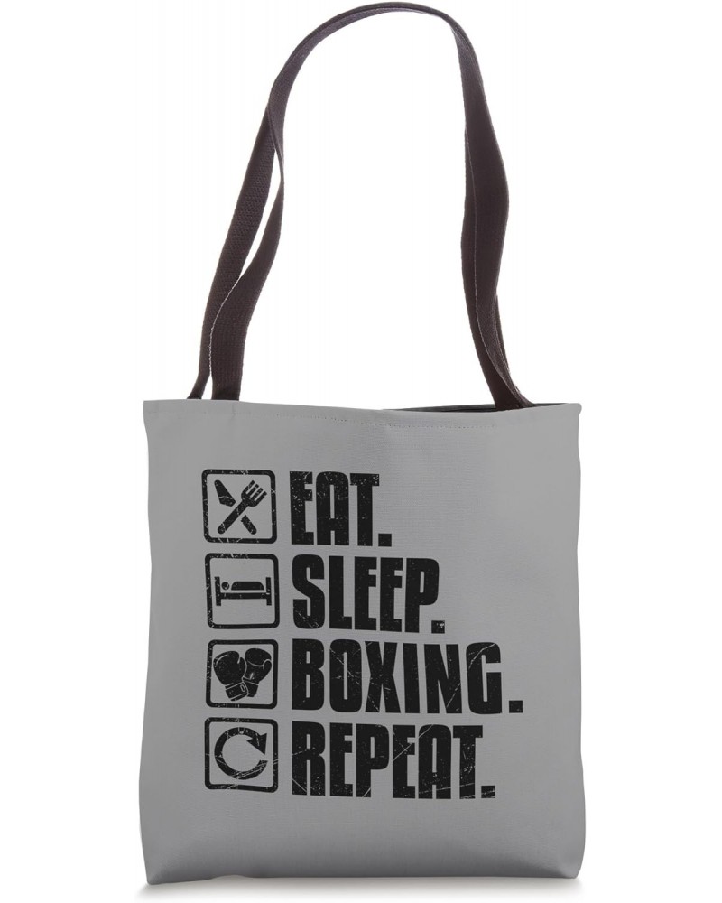 Eat Sleep Boxing Repeat Box Coach Fan Funny Boxer motivation Tote Bag $12.25 Totes