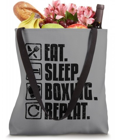 Eat Sleep Boxing Repeat Box Coach Fan Funny Boxer motivation Tote Bag $12.25 Totes