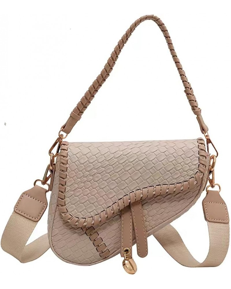 Women Small Shoulder Purse Saddle Clutch Purse Crossbody Bag Satchel Handbag Off-white $17.91 Satchels