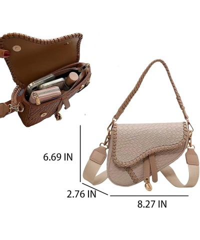 Women Small Shoulder Purse Saddle Clutch Purse Crossbody Bag Satchel Handbag Off-white $17.91 Satchels