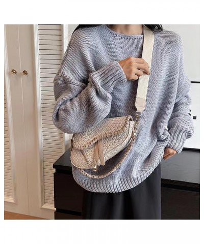 Women Small Shoulder Purse Saddle Clutch Purse Crossbody Bag Satchel Handbag Off-white $17.91 Satchels