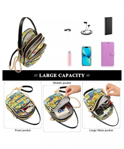 Crossbody Bag for Women, City Car Tree Phone Purse Detachable Chain Bag Shoulder Handbag Wallet $10.56 Crossbody Bags