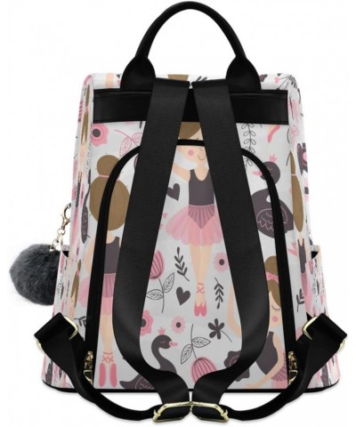 Cute Ballerina Backpack Purse for Women Fashion Bag Anti-Theft Travel Back Pack Rucksack Shoulder Bag $20.16 Backpacks