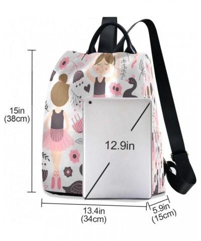 Cute Ballerina Backpack Purse for Women Fashion Bag Anti-Theft Travel Back Pack Rucksack Shoulder Bag $20.16 Backpacks