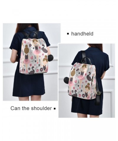 Cute Ballerina Backpack Purse for Women Fashion Bag Anti-Theft Travel Back Pack Rucksack Shoulder Bag $20.16 Backpacks