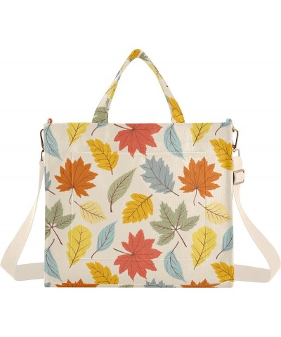 Shoulder Tote Women Watercolor Garden Flowers Tote Bag Designer Teacher Bag Tote Tote Bag with Pockets Fall Maple Leaf $9.68 ...