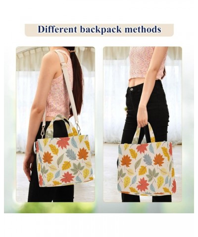 Shoulder Tote Women Watercolor Garden Flowers Tote Bag Designer Teacher Bag Tote Tote Bag with Pockets Fall Maple Leaf $9.68 ...