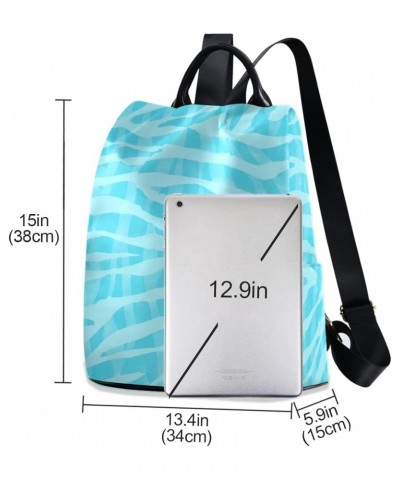 Watercolor Orange Women Backpack Purse Anti-theft Backpack Lightweight Shoulder Bag Abstract Blue Zebra Striped $23.09 Backpacks