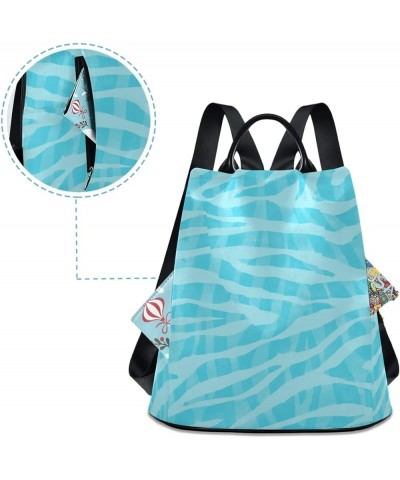 Watercolor Orange Women Backpack Purse Anti-theft Backpack Lightweight Shoulder Bag Abstract Blue Zebra Striped $23.09 Backpacks