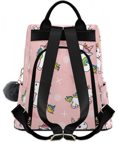 Backpack Purse for Women Pink Galaxy Anti Theft Travel Bag Fashion Pompom Backpack for Hiking Cute Animal Unicorn Horse $20.6...