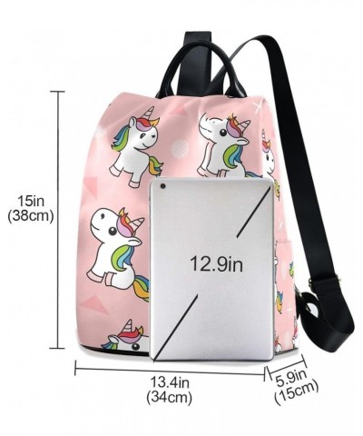 Backpack Purse for Women Pink Galaxy Anti Theft Travel Bag Fashion Pompom Backpack for Hiking Cute Animal Unicorn Horse $20.6...