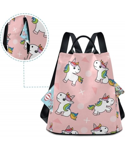 Backpack Purse for Women Pink Galaxy Anti Theft Travel Bag Fashion Pompom Backpack for Hiking Cute Animal Unicorn Horse $20.6...