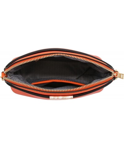 Saffiano Small Dome Crossbody bag with Chain Strap Orange $10.58 Crossbody Bags