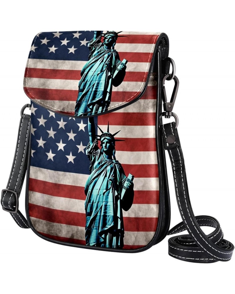 Crossbody Bags for Women,Crossbody Bag Men,Small Sling Bag,American Flag Statue of Liberty,Crossbody Purse $11.56 Crossbody Bags