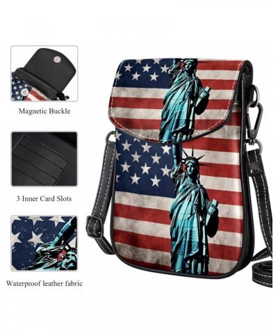 Crossbody Bags for Women,Crossbody Bag Men,Small Sling Bag,American Flag Statue of Liberty,Crossbody Purse $11.56 Crossbody Bags