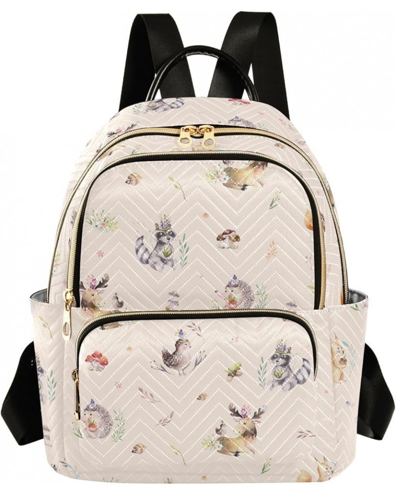 Hedgehog Squirrel Moose Backpack Purse for Women Fashion Small Mini Backpack Daypacks Purse with Double Zipper Weekend Bag,M ...