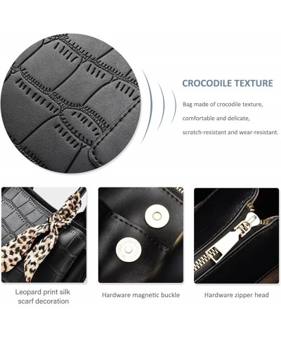 Handbags for Women Designer Top Handle Bag Croc Shoulder Bags PU Leather Tote Bag Ladies Work Bag Khaki $23.00 Handbags