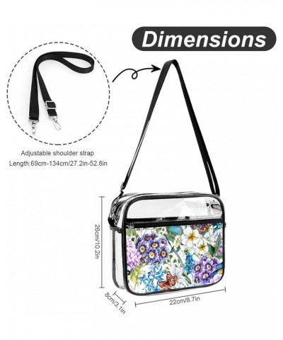 Clear Crossbody Purse Bag, Clear Bag Stadium Approved with Front Pocket for Concerts Sports Festivals Pattern (133) $11.59 Cr...