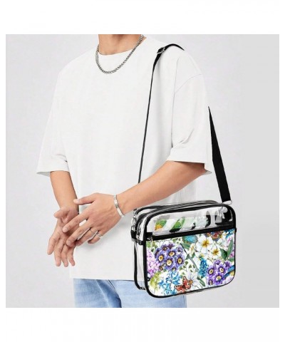 Clear Crossbody Purse Bag, Clear Bag Stadium Approved with Front Pocket for Concerts Sports Festivals Pattern (133) $11.59 Cr...