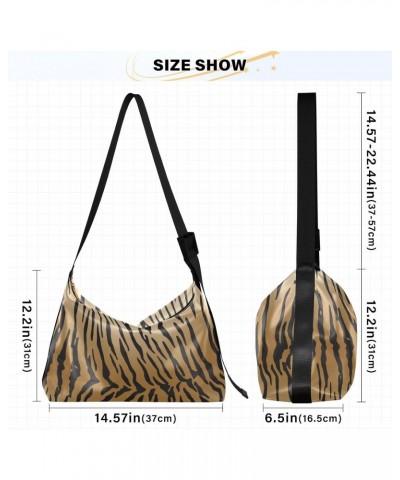 Women Boho Bag Tiger Print Skin Pattern Shoulder Bag PU Leather Pouch Crossbody Bag Large Tote Handbag For Quick Getaway Week...