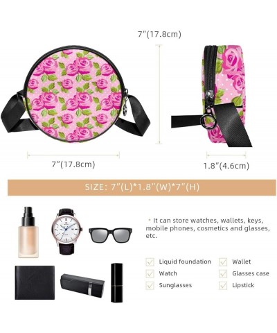 Space Cosmic Nebula Crossbody Bag for Women Teen Girls Round Canvas Shoulder Bag Purse Tote Handbag Bag Multi10 $10.08 Totes