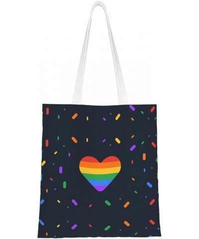 Lgbt Pride Single Shoulder Fashion Canvas Tote Shopping Bags Handbags For Men And Women Lgbt Pride23 $11.52 Totes