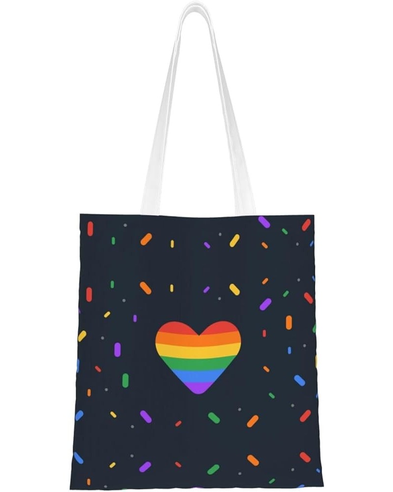 Lgbt Pride Single Shoulder Fashion Canvas Tote Shopping Bags Handbags For Men And Women Lgbt Pride23 $11.52 Totes