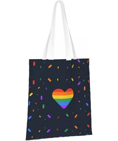 Lgbt Pride Single Shoulder Fashion Canvas Tote Shopping Bags Handbags For Men And Women Lgbt Pride23 $11.52 Totes