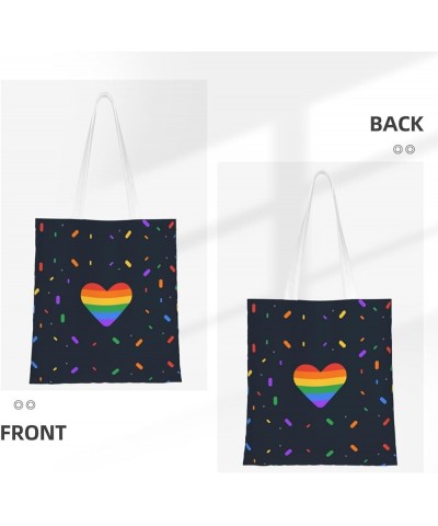 Lgbt Pride Single Shoulder Fashion Canvas Tote Shopping Bags Handbags For Men And Women Lgbt Pride23 $11.52 Totes