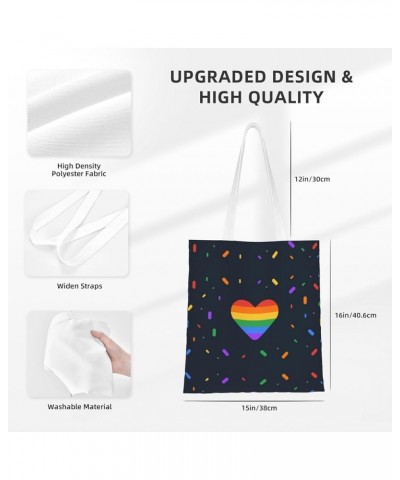 Lgbt Pride Single Shoulder Fashion Canvas Tote Shopping Bags Handbags For Men And Women Lgbt Pride23 $11.52 Totes