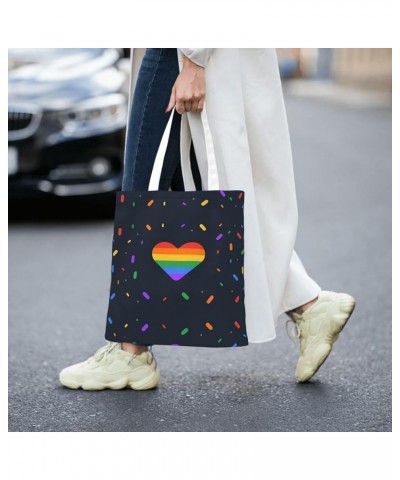 Lgbt Pride Single Shoulder Fashion Canvas Tote Shopping Bags Handbags For Men And Women Lgbt Pride23 $11.52 Totes