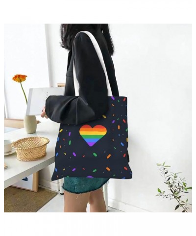 Lgbt Pride Single Shoulder Fashion Canvas Tote Shopping Bags Handbags For Men And Women Lgbt Pride23 $11.52 Totes