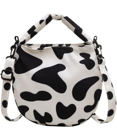 Cute Top Handle Tote Bag for Women, Canvas Crossbody Shoulder Sling Bag Handbag Messenger Bag Ladies Purse Cow $13.44 Shoulde...