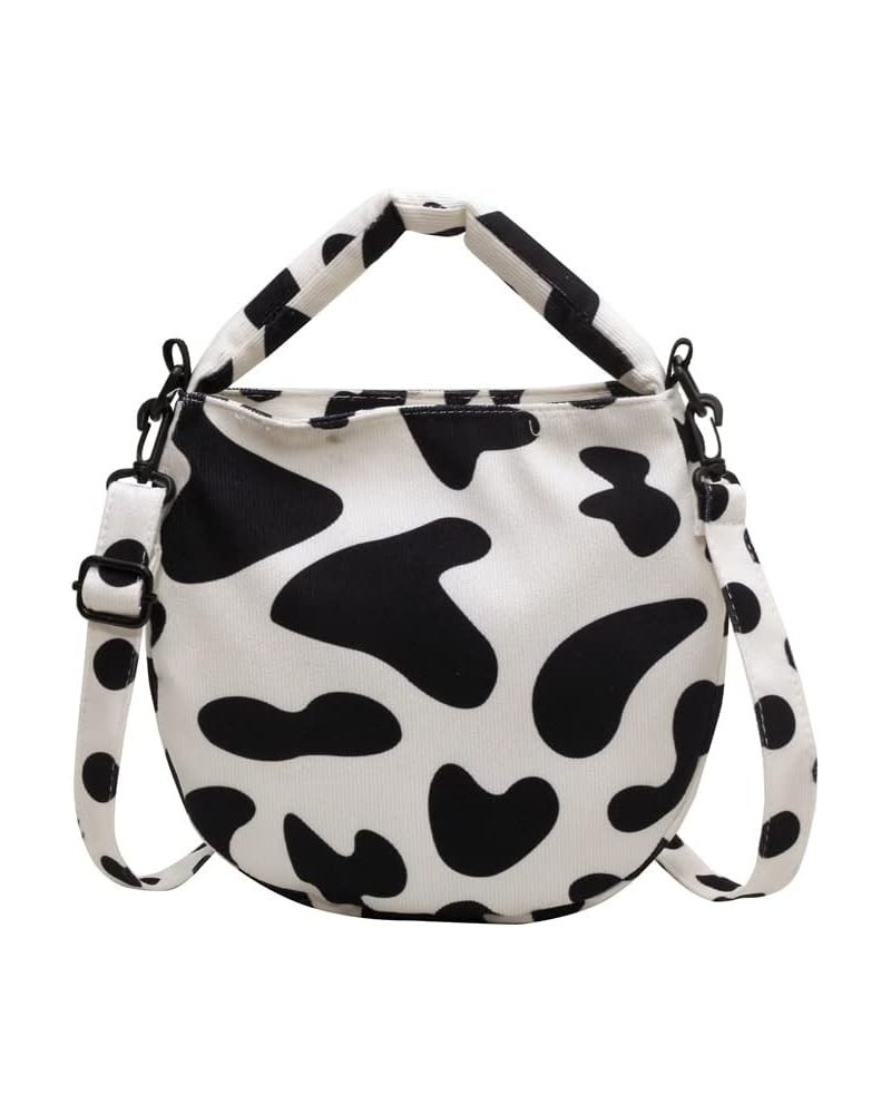 Cute Top Handle Tote Bag for Women, Canvas Crossbody Shoulder Sling Bag Handbag Messenger Bag Ladies Purse Cow $13.44 Shoulde...