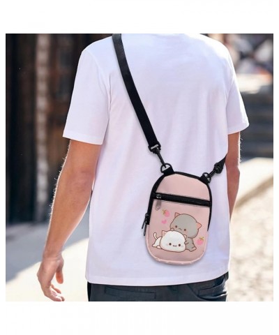 Women Cross-Body Sling Bags Small Messenger Purse for Men Girls Boys Strawberry Cat $10.82 Crossbody Bags